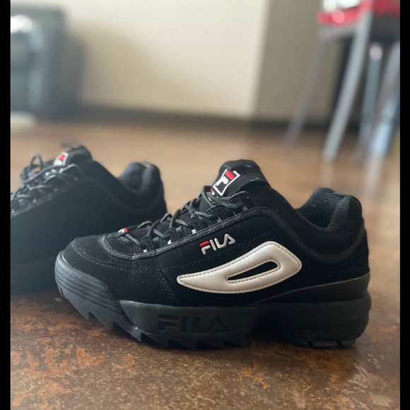 fila platform shoes black